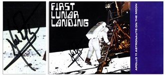 Neil Armstrong Signed First Lunar Landing Booklet -- With Steve Zarelli Space Authentication COA